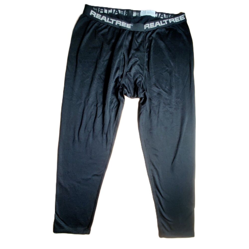 Realtree Base Layer Pants XL Black Compression Thermal Hunting Athletic